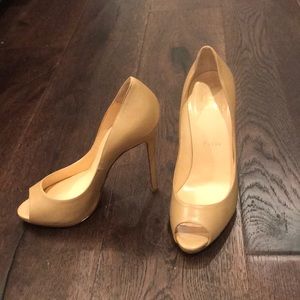 Authentic Christian Louboutin Nude Peep Toe Heels